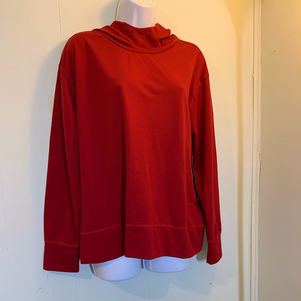 Love Life Live Red Turtleneck-style hooded Yoga/Workout Breathable size M